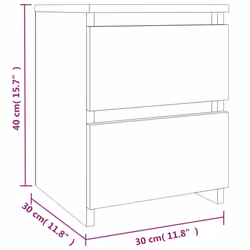 vidaXL Bedside Cabinet Nightstand End Table Bed Side Table Engineered Wood - grey sonoma, 1 - Additional view 6