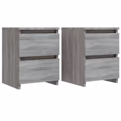 vidaXL Bedside Cabinet Nightstand End Table Bed Side Table Engineered Wood - grey sonoma, 2