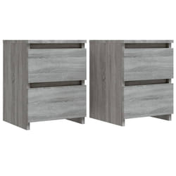 vidaXL Bedside Cabinet Nightstand End Table Bed Side Table Engineered Wood - grey sonoma, 2