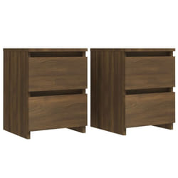 vidaXL Bedside Cabinet Nightstand End Table Bed Side Table Engineered Wood - brown oak, 2