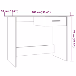 vidaXL Desk Engineered Wood Desks with Drawers Writing Table Multi Colours - Grey sonoma - Additional view 6