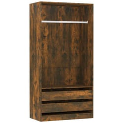 vidaXL Wardrobe Clothing Storage Hanger Clothes Cabinet Closet Engineered Wood - Smoked oak