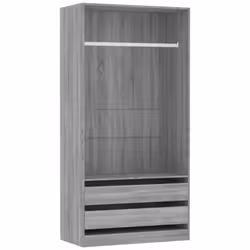 vidaXL Wardrobe Clothing Storage Hanger Clothes Cabinet Closet Engineered Wood - Grey sonoma