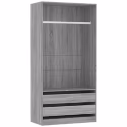 vidaXL Wardrobe Clothing Storage Hanger Clothes Cabinet Closet Engineered Wood - Grey sonoma