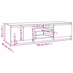 vidaXL TV Cabinet Engineered Wood TV Unit Media Centre Stand Multi Colours - Smoked oak - Additional view 4