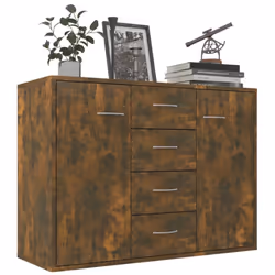 vidaXL Sideboard Storage Cupboard Cabinet Buffet Highboard Engineered Wood - Smoked oak - Additional view 3