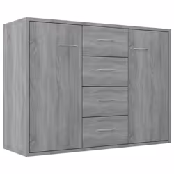 vidaXL Sideboard Storage Cupboard Cabinet Buffet Highboard Engineered Wood - Grey sonoma - Additional view 3
