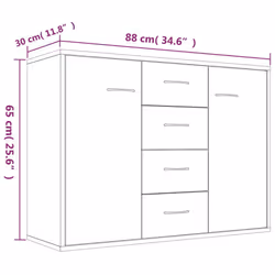vidaXL Sideboard Storage Cupboard Cabinet Buffet Highboard Engineered Wood - Grey sonoma - Additional view 7