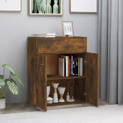 vidaXL Sideboard Side Cabinet Organiser Cupboard Highboard Engineered Wood - Smoked oak - Additional view 4