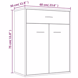 vidaXL Sideboard Side Cabinet Organiser Cupboard Highboard Engineered Wood - Smoked oak - Additional view 5