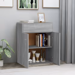 vidaXL Sideboard Side Cabinet Organiser Cupboard Highboard Engineered Wood - Grey sonoma