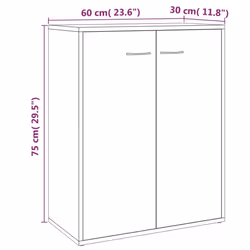 vidaXL Sideboard Side Cabinet Organiser Cupboard Highboard Engineered Wood - Grey sonoma - Additional view 7