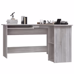 vidaXL Corner Desk Computer Desk L-shaped Desk Grey Sonoma Engineered Wood