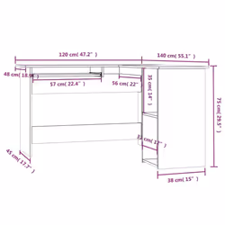 vidaXL Corner Desk Computer Desk L-shaped Desk Grey Sonoma Engineered Wood - Additional view 6
