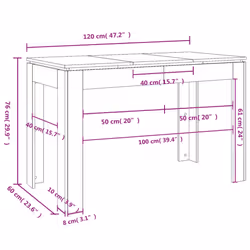 VidaXL 815387 kitchen/dining table - Additional view 7