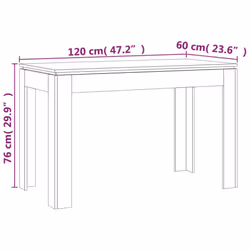 vidaXL Dining Table Kitchen Table Dining Room Dinner Table Engineered Wood - brown oak