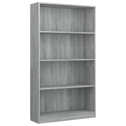 ) vidaXL Bookshelf Standing Shelf Storage Rack Book Cabinet Engineered Wood - Grey sonoma, 80 x 24 x 142 cm (W x D x H
