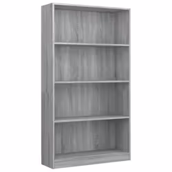 ) vidaXL Bookshelf Standing Shelf Storage Rack Book Cabinet Engineered Wood - Grey sonoma, 80 x 24 x 142 cm (W x D x H