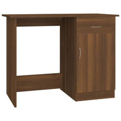 vidaXL Desk Bedroom Office Desk Work Corner Table Study Desk Engineered Wood - Brown oak