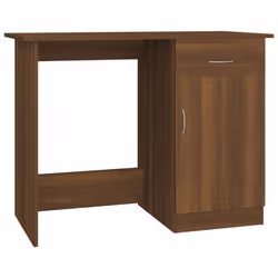 vidaXL Desk Bedroom Office Desk Work Corner Table Study Desk Engineered Wood - Brown oak