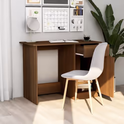 vidaXL Desk Bedroom Office Desk Work Corner Table Study Desk Engineered Wood - Brown oak