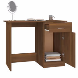 vidaXL Desk Bedroom Office Desk Work Corner Table Study Desk Engineered Wood - Brown oak - Additional view 5