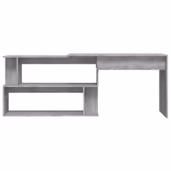 vidaXL Corner Desk Writing Rotable Table Engineered Wood Desk Multi Colours - grey sonoma - Additional view 3