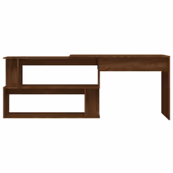 vidaXL Corner Desk Writing Rotable Table Engineered Wood Desk Multi Colours - brown oak - Additional view 4