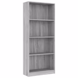 ) vidaXL Bookshelf Standing Shelf Storage Rack Book Cabinet Engineered Wood - Grey sonoma, 60 x 24 x 142 cm (W x D x H