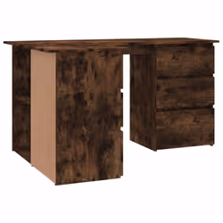 vidaXL Corner Desk Chipboard Home Office Computer Study Table Multi Colours - Smoked oak - Additional view 5