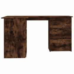 vidaXL Corner Desk Chipboard Home Office Computer Study Table Multi Colours - Smoked oak - Additional view 6