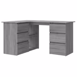 vidaXL Corner Desk Chipboard Home Office Computer Study Table Multi Colours - Grey sonoma