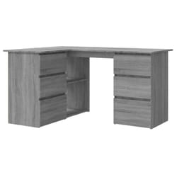 vidaXL Corner Desk Chipboard Home Office Computer Study Table Multi Colours - Grey sonoma