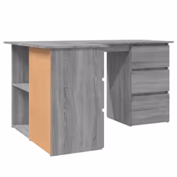 vidaXL Corner Desk Chipboard Home Office Computer Study Table Multi Colours - Grey sonoma - Additional view 5