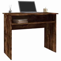 vidaXL Desk Bedroom Office Desk Work Corner Table Study Desk Engineered Wood - Smoked oak