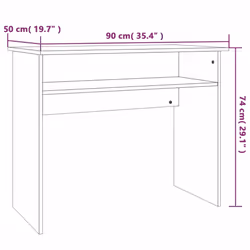 vidaXL Desk Bedroom Office Desk Work Corner Table Study Desk Engineered Wood - Smoked oak - Additional view 7