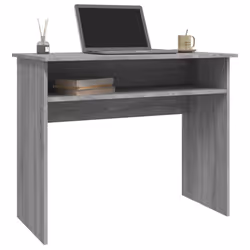 vidaXL Desk Bedroom Office Desk Work Corner Table Study Desk Engineered Wood - Grey sonoma