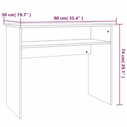 vidaXL Desk Bedroom Office Desk Work Corner Table Study Desk Engineered Wood - Grey sonoma