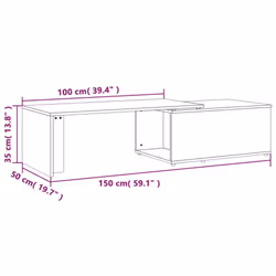 vidaXL Coffee Table Engineered Wood Lounge End Couch Table Desk Multi Colours - Smoked oak