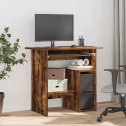 vidaXL Desk Bedroom Office Desk Work Corner Table Study Desk Engineered Wood - Smoked oak