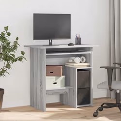 vidaXL Desk Bedroom Office Desk Work Corner Table Study Desk Engineered Wood - Grey sonoma
