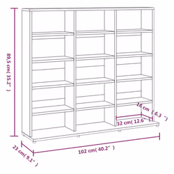 vidaXL CD Cabinet CD Shelf Rack Storage Cabinet Display Shelf Engineered Wood - Smoked oak - Additional view 4