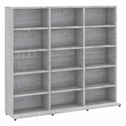 vidaXL CD Cabinet CD Shelf Rack Storage Cabinet Display Shelf Engineered Wood - Grey sonoma