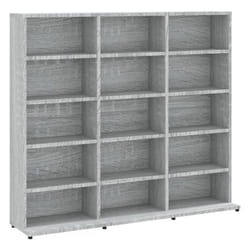 vidaXL CD Cabinet CD Shelf Rack Storage Cabinet Display Shelf Engineered Wood - Grey sonoma