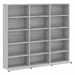 vidaXL CD Cabinet CD Shelf Rack Storage Cabinet Display Shelf Engineered Wood - Grey sonoma