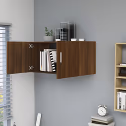 vidaXL Wall Mounted Cabinet Floating Wall Storage Cabinet Engineered Wood - brown oak