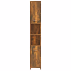 vidaXL Bathroom Cabinet Cupboard Storage Rack Washer Shelf Engineered Wood - Smoked oak - Additional view 2
