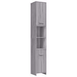 vidaXL Bathroom Cabinet Cupboard Storage Rack Washer Shelf Engineered Wood - Grey sonoma