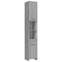vidaXL Bathroom Cabinet Cupboard Storage Rack Washer Shelf Engineered Wood - Grey sonoma