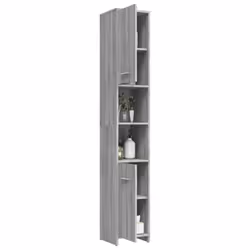 vidaXL Bathroom Cabinet Cupboard Storage Rack Washer Shelf Engineered Wood - Grey sonoma - Additional view 7
